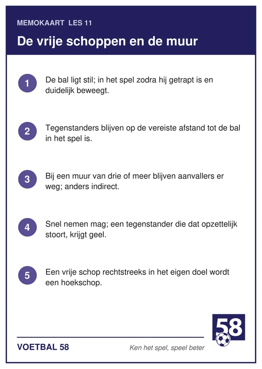 Memokaart van les 11