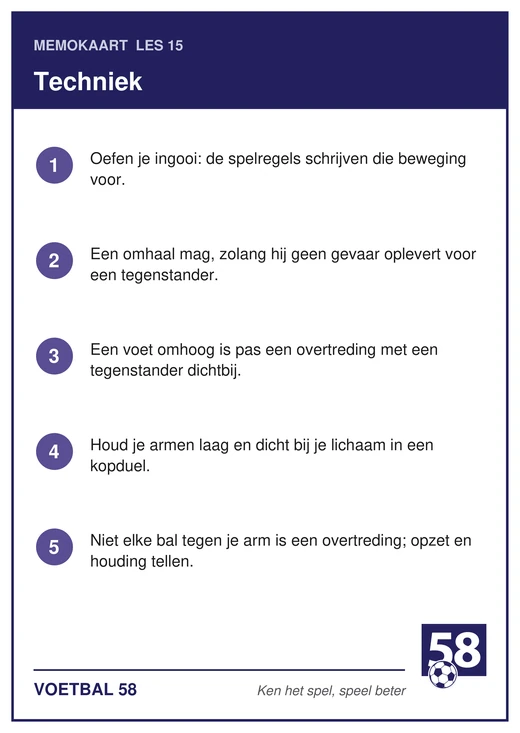 Memokaart van les 15
