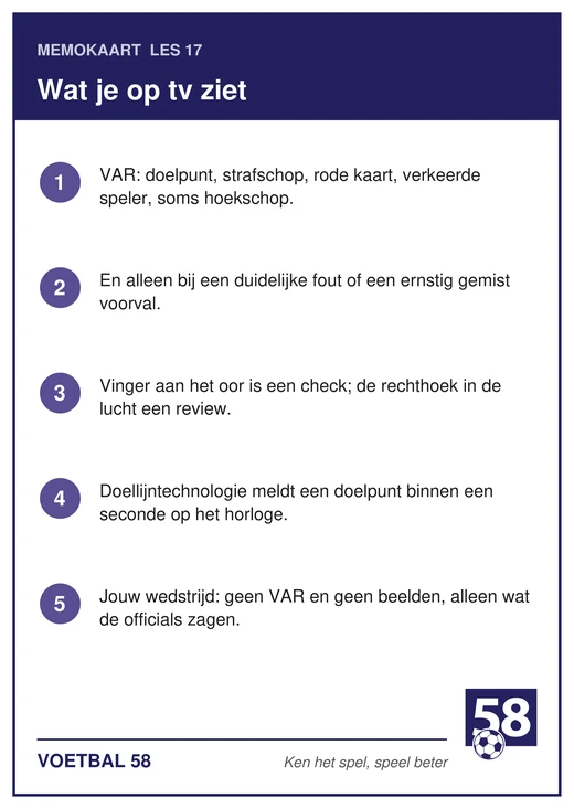 Memokaart van les 17